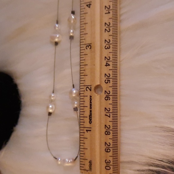 Sterling & Pearl station gemstone necklace lobster clasp 925 - Picture 4 of 8